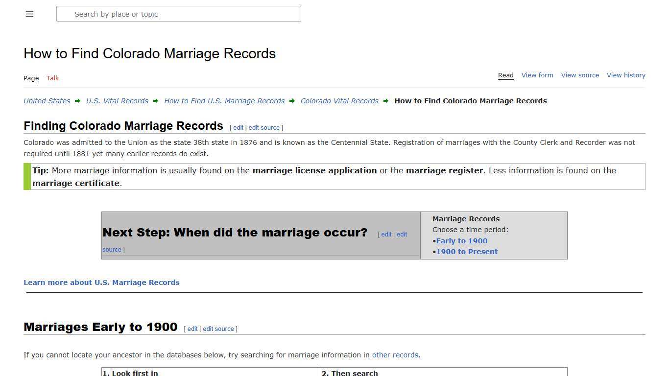 How to Find Colorado Marriage Records • FamilySearch